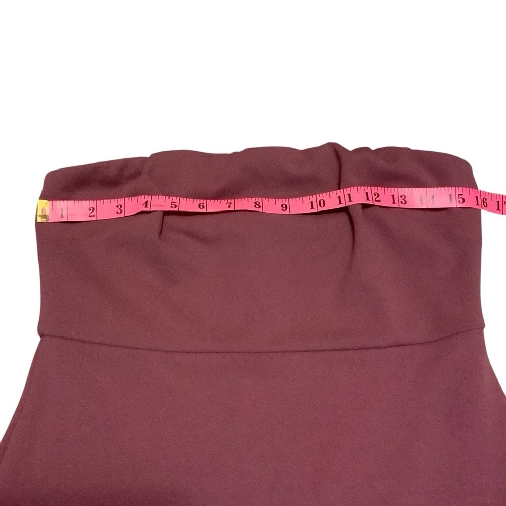 RICKI’S NWT MAUVE STRAPLESS DRESS WITH A CASCADING RUFFLE SLIT/ Size 8 - Picture 12 of 15
